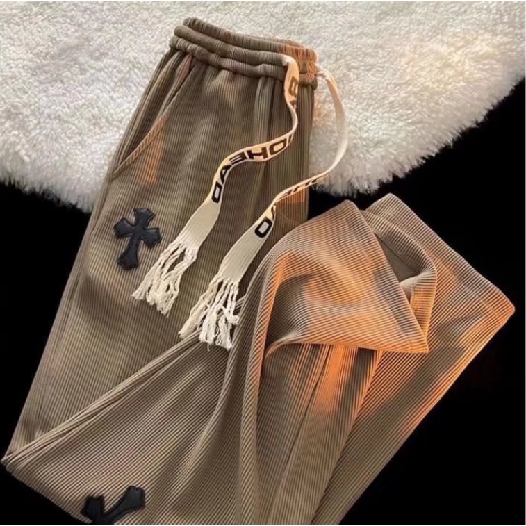 Quần Legging Dây Rút Dáng Rộng Phong Cách Retro Cho Nam unisex quần dài ống rộng nam quần hoạ tiết  jogger