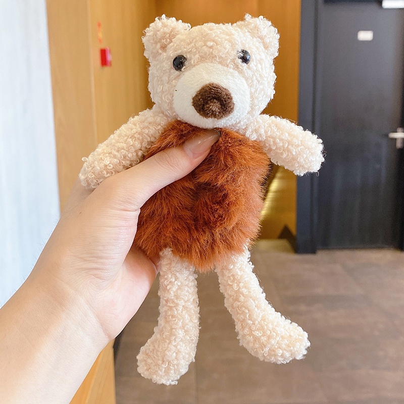 Dây Buộc Tóc Cao Su Bọc Vải Lông Hình Gấu Dành Cho Nữ