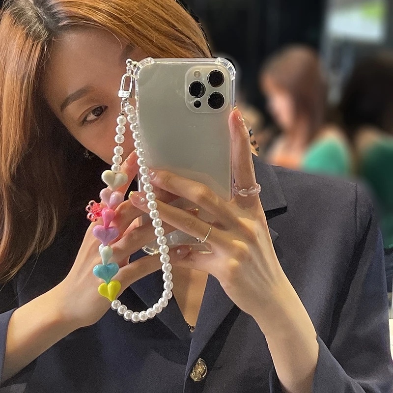 Ốp Điện Thoại Mềm Trong Suốt Đính Ngọc Trai Cho iphone 14 Pro Max 13 Pro Max 12 Pro Max 13 11 XR X XS 7 8 plus MiNi SE 2020