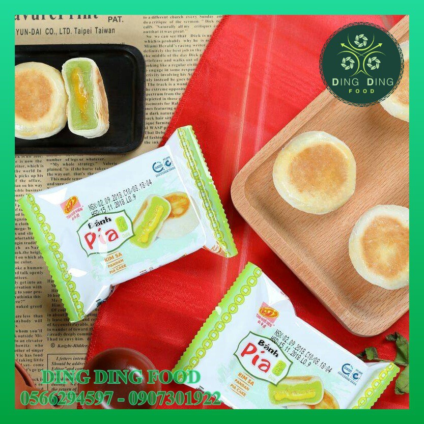 [BÁN LẺ - 1 CÁI] Bánh Pía Mini Kim Sa Dứa Trứng 40g| Tân Huê Viên| Pía Kim Sa Mini| Pía Không Sầu Riêng - DING DING FOOD