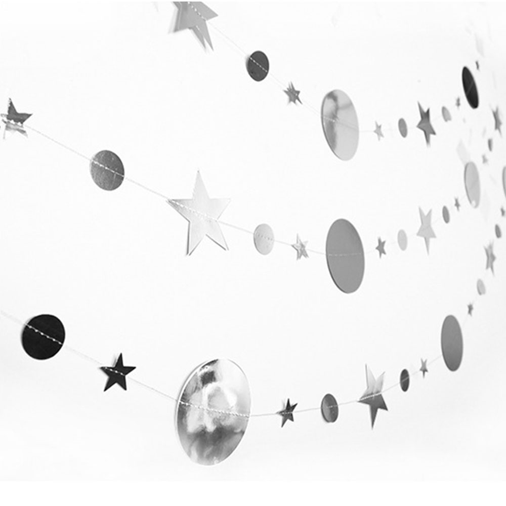Dây treo hình mặt trăng và ngôi sao 4m dùng trang trí đám cưới đám tiệc