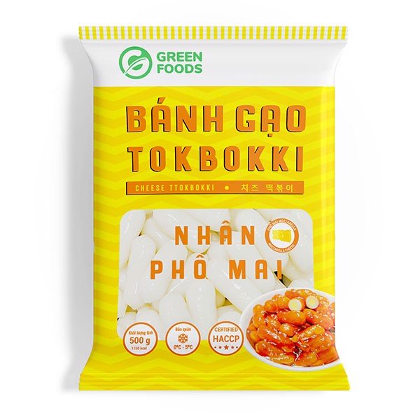 Bánh Gạo Nhân Phô Mai Tokbokki Green Foods 500g