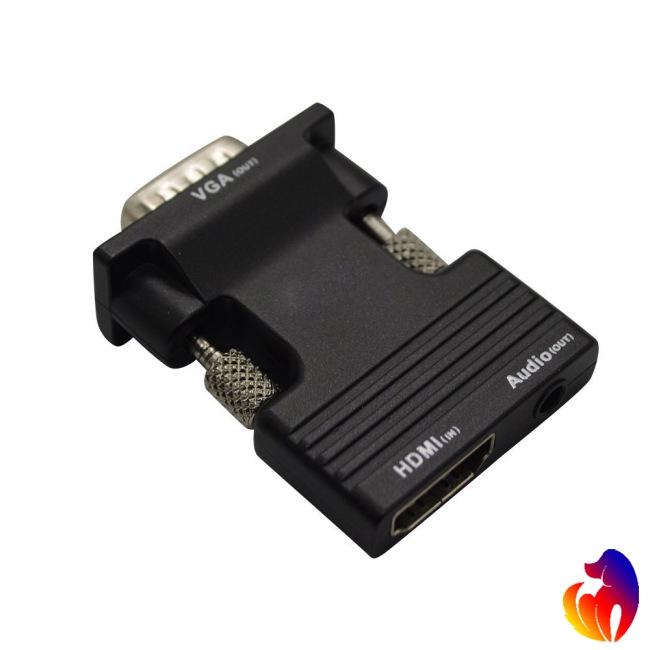 Blackhole Đầu cắm chuyển đổi đầu VGA 1080P sang đầu HDMI có lỗ cắm 3.5mm