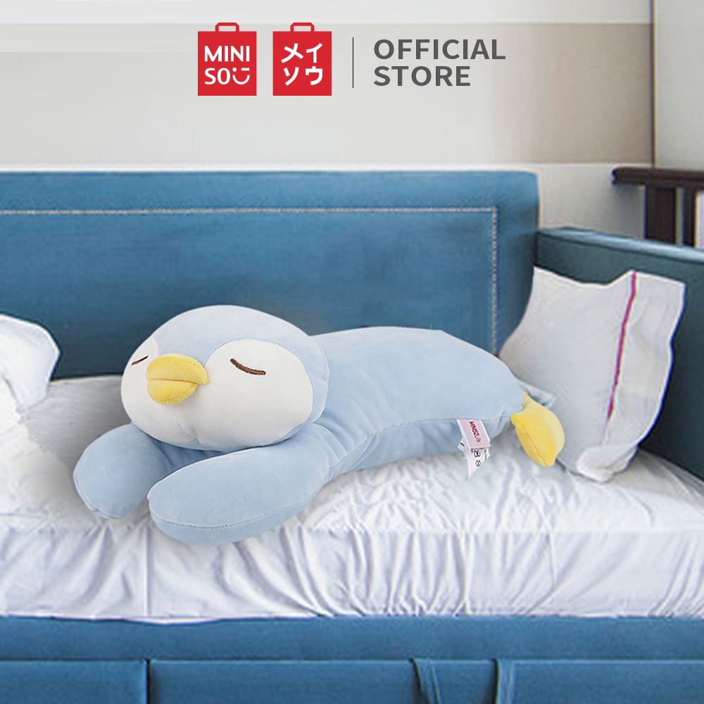 Thú nhồi bông mềm mại hình chim cánh cụt Penguin Penguin Miniso (Xanh)