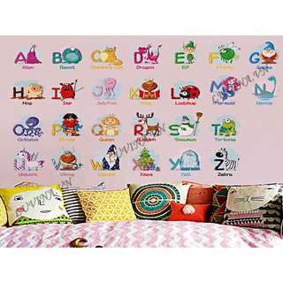 Decal dán tường LUVINA trang trí phòng khách, phòng ngủ, phòng ăn-CHỮ CÁI CON VẬT