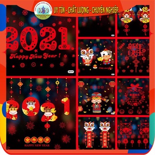 Decal Trang Trí Tết dán kính - dán vách phẳng - 2021- Cực đẹp - nhiều mẫu