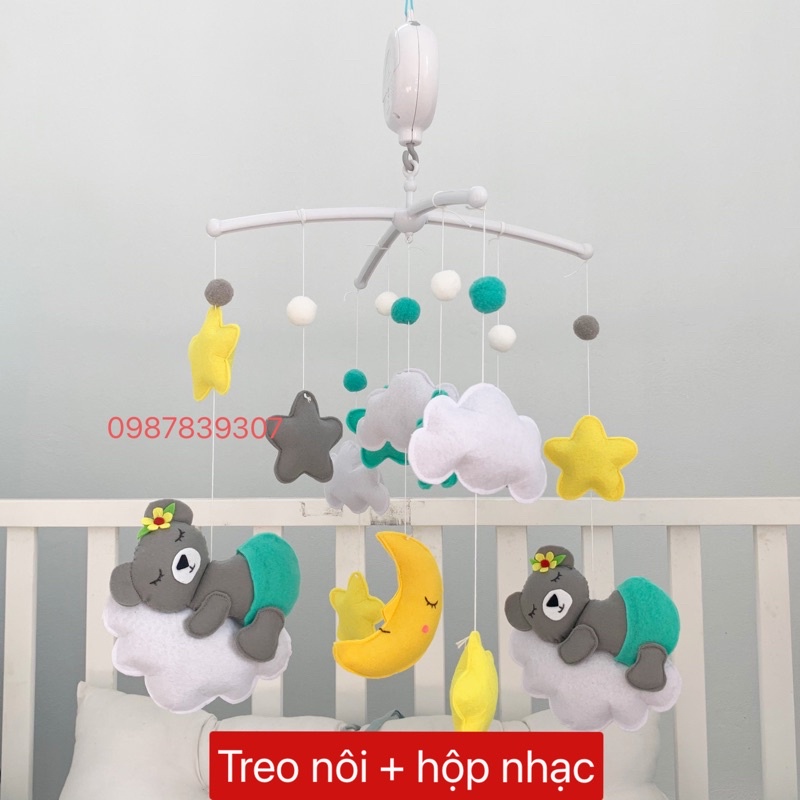 Đồ chơi treo cũi gấu con ngủ ngon cho bé