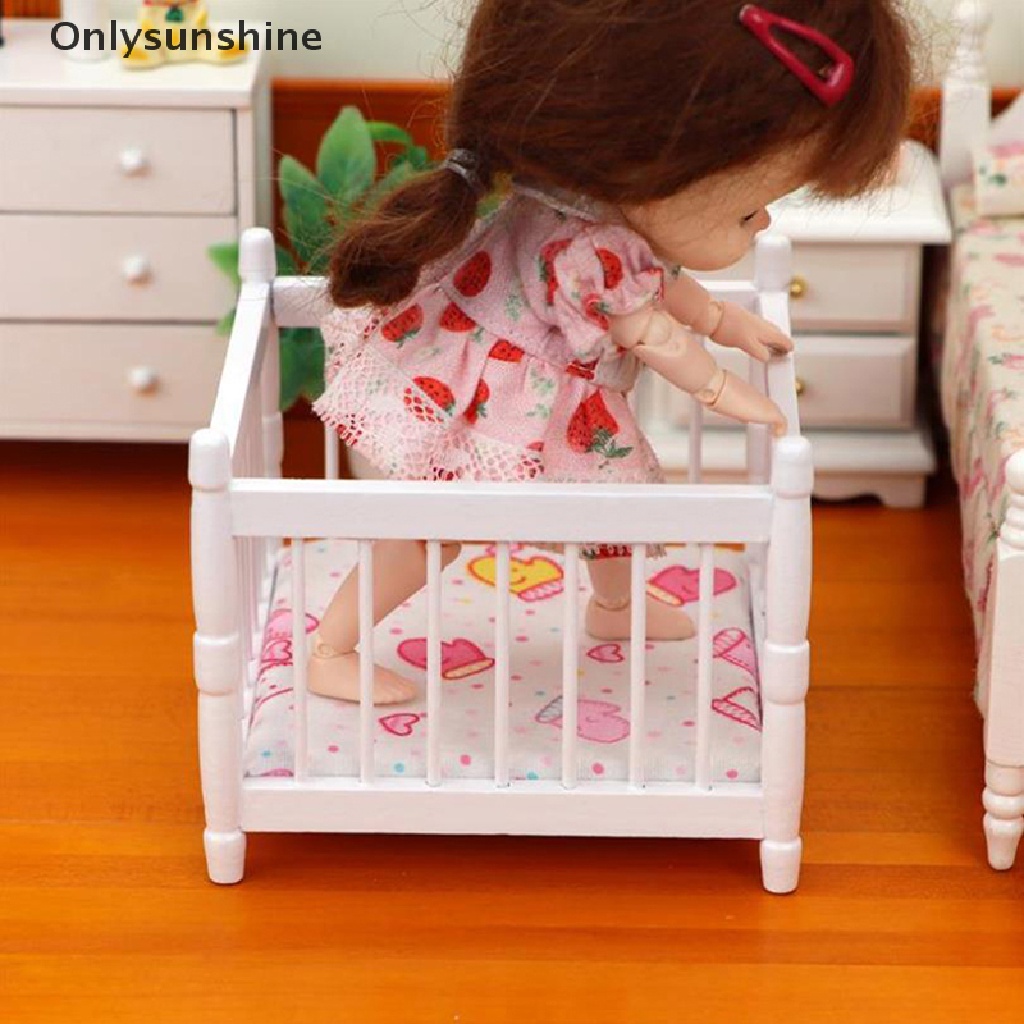 Nôi Ngủ Em Bé Bằng Gỗ Tỉ Lệ 1: 12 Trang Trí Nhà Búp Bê