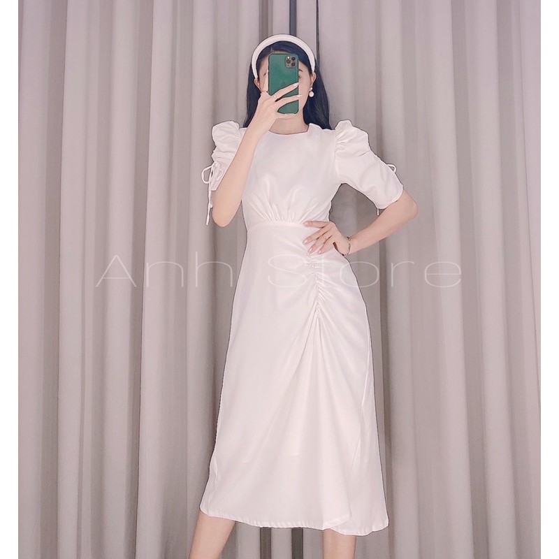 Đầm Trắng Tay Phồng