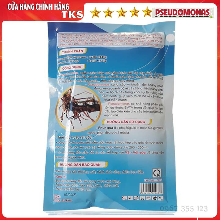 PSEUDOMONAS: Phòng Trừ Bệnh héo Xanh, Thối Cổ Rễ Trên Tất Cả Cây Trồng - GÓI 500gr