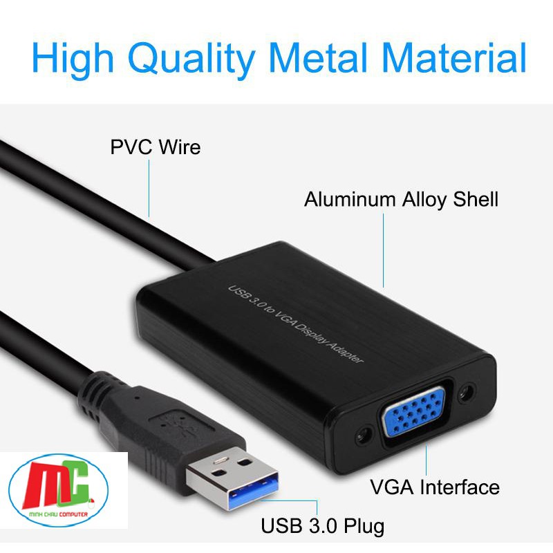Cáp chuyển USB 3.0 to VGA Hỗ Trợ Full HD 1080P Onten OTN-5201