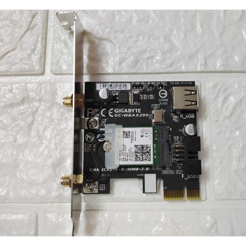 Wifi intel AX200 Gigabyte thế hệ wifi-6 tốc độ 2400mbps, card mạng cho máy vi tính để bàn