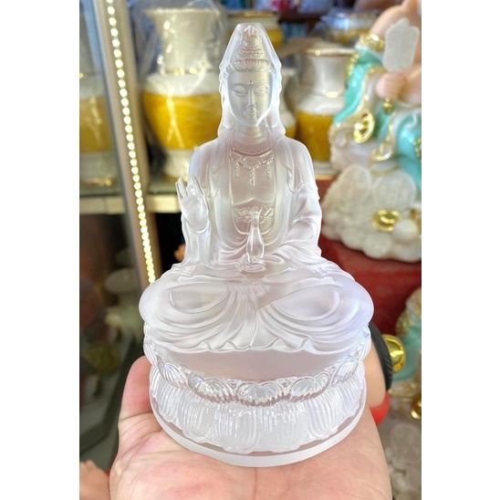 Tượng Phật Quan Âm Lưu Ly 2 Mặt Để Xe Ô Tô