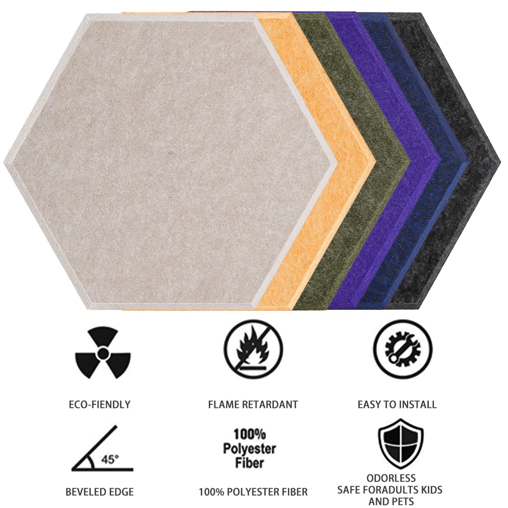 Nhãn dán tường hình lục giác 3D dày dặn cách âm trang trí phòng trẻ em