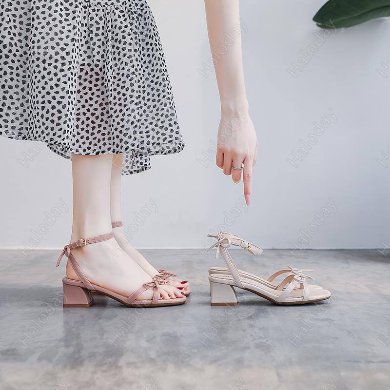 Giày Sandals Đế Thô Thanh Lịch Hợp Thời Trang Cho Nữ Size 35~39 2021