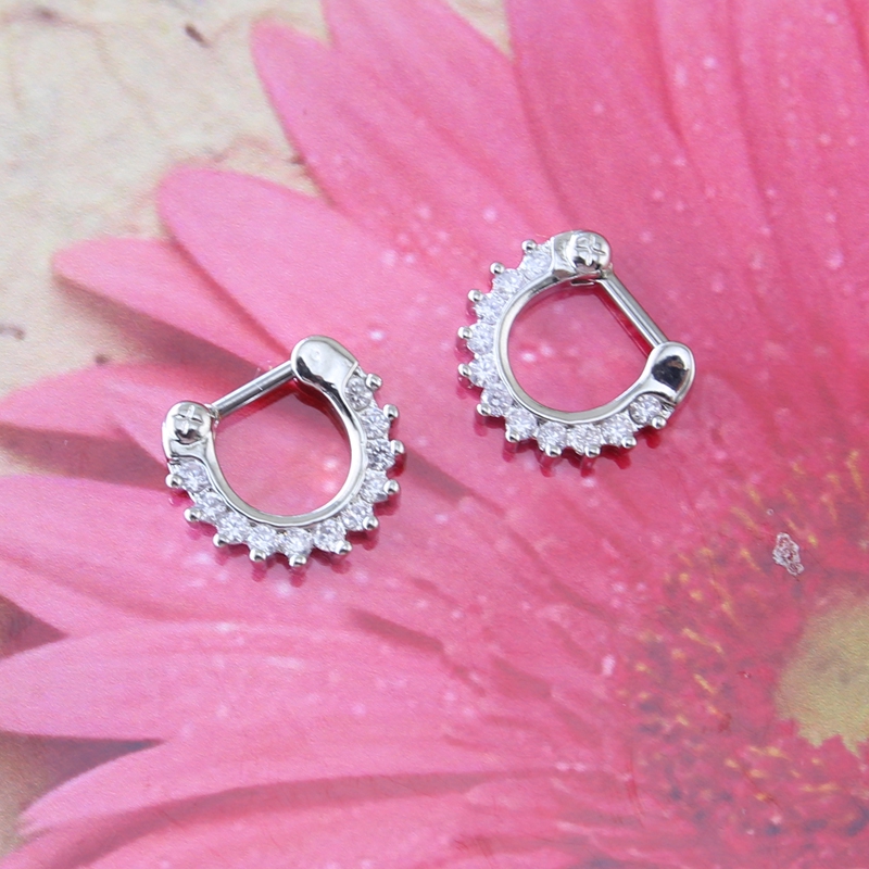 Khuyên mũi đính đá sành điệu cá tính 16g