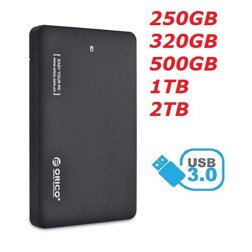 Ổ cứng di động ORICO 250GB/320GB/500GB/1TB/2TB – USB 3.0