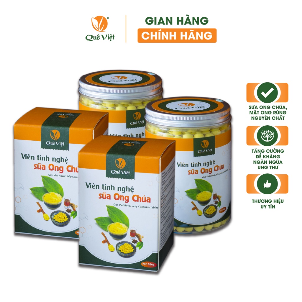 Combo 2 hộp nghệ viên mật ong sữa ong chúa Quê Việt tăng cường sức khỏe