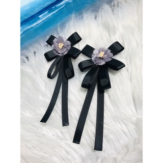 cài áo nơ phối hoa. KT 6 x 15cm