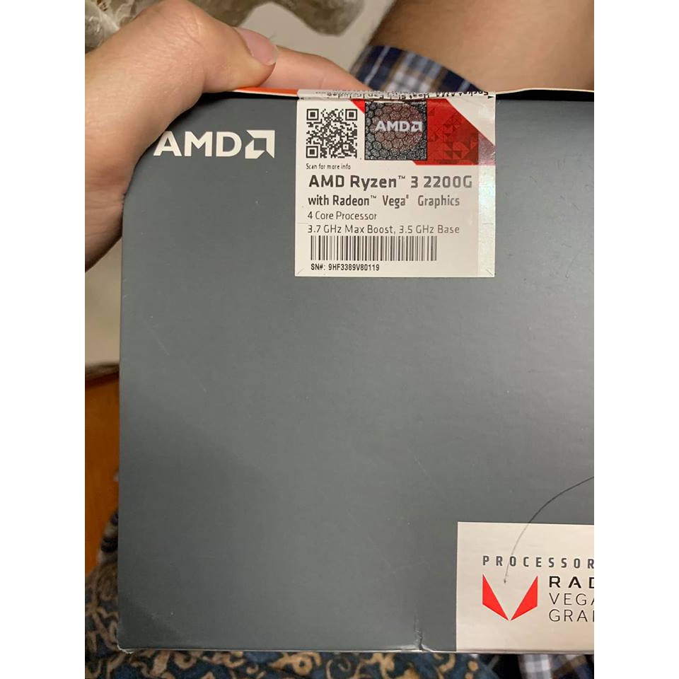 CPU AMD RYZEN 3 2200G, NEW FULLBOX NGUYÊN SEAL, BH 12 THÁNG | BigBuy360 - bigbuy360.vn