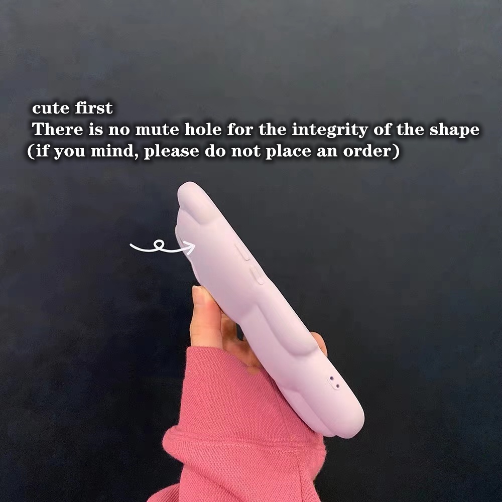 Ốp Điện Thoại Silicone Mềm Chống Sốc Màu Trơn Hình Gấu 3D Cho iPhone13Pro 12Pro MAX 11Pro MAX MAX XR