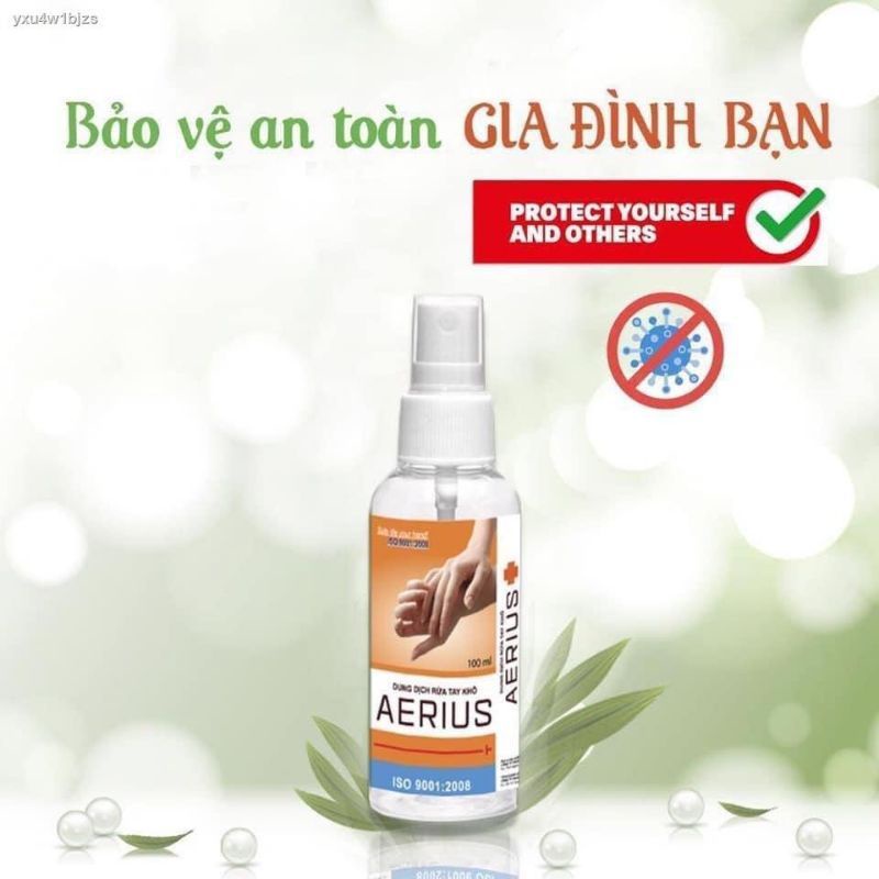Gel xịt sát khuẩn AERIUS- Dung dịch rửa tay khô sát khuẩn, diệt khuẩn 99% Đã Được Kiểm Định | WebRaoVat - webraovat.net.vn