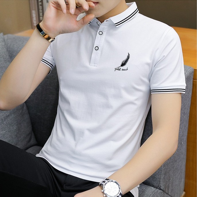 Áo thun polo tay ngắn thoáng khí thời trang mùa hè 2021 cho nam size M-6Xl