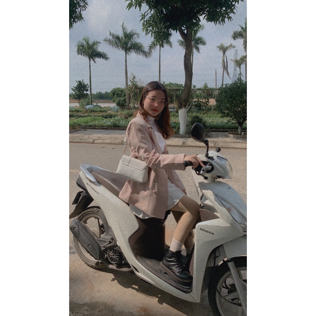 ÁO VEST BLAZER 2 LỚP DÁNG SUÔNG, ÁO BLAZER TRƠN KHUY BỌC CÓ ĐỆM VAI DÁNG DÀI CAO CẤP