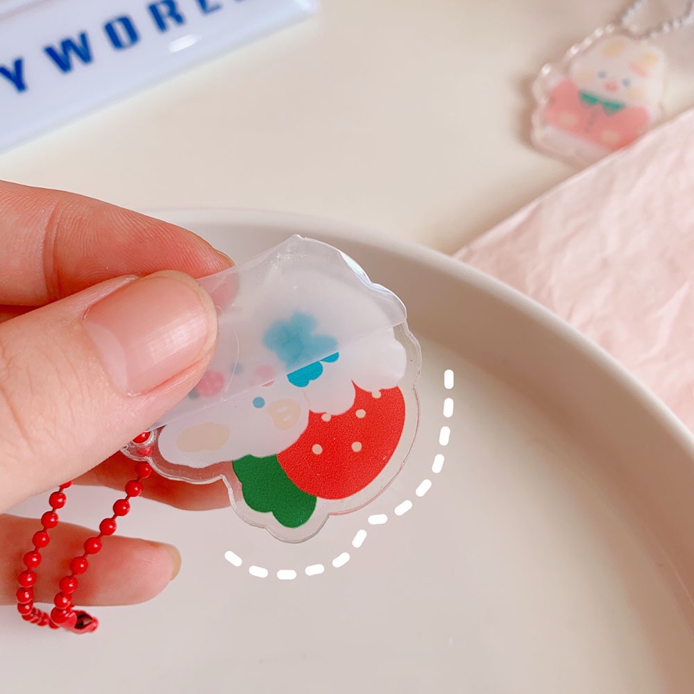 1 Móc Chìa Khóa Bằng Nhựa Acrylic Họa Tiết Hoạt Hình Nhiều Màu Dễ Thương