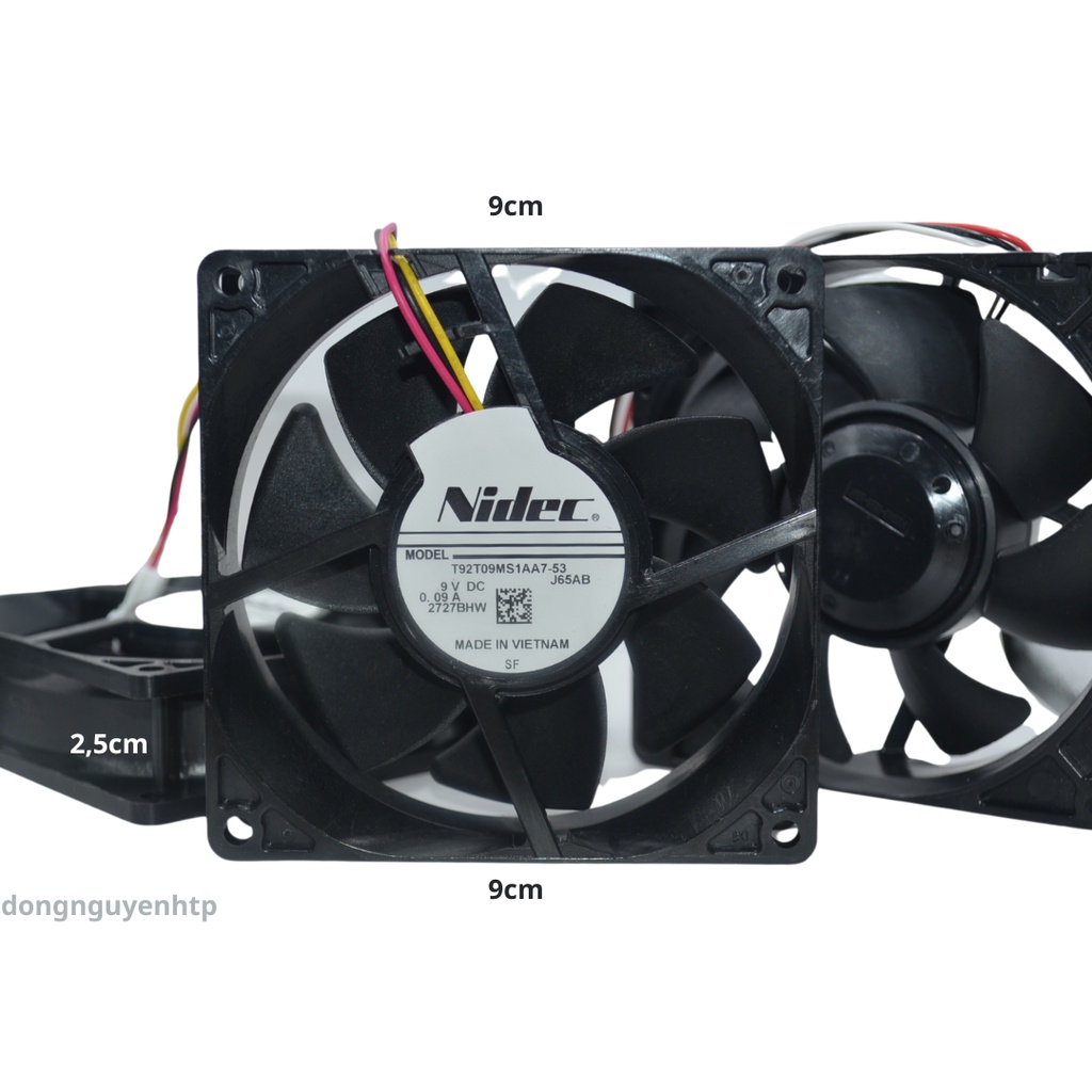 Quạt Tản Nhiệt 9x9x2,5 9v 0,09a Nidec Chính Hãng (Có Tem , dây dài như ảnh , chạy tốt nguồn 12v )