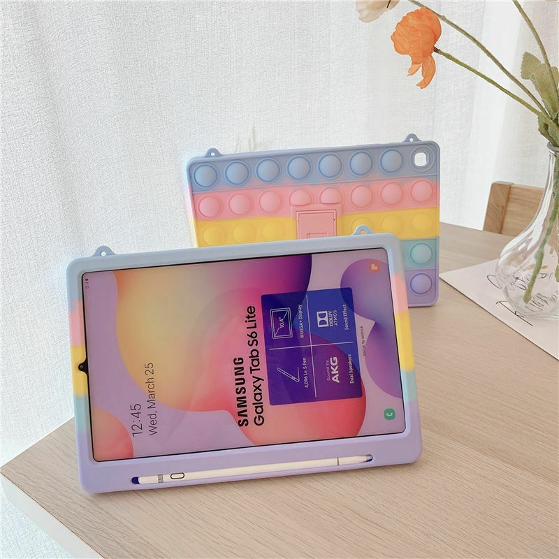 Ốp Máy Tính Bảng Bóp Bong Bóng Có Ngăn Đựng Bút Cho Samsung Galaxy Tab S6 Lite 10.4 Sm-P610 Sm-P615 Sm-P617