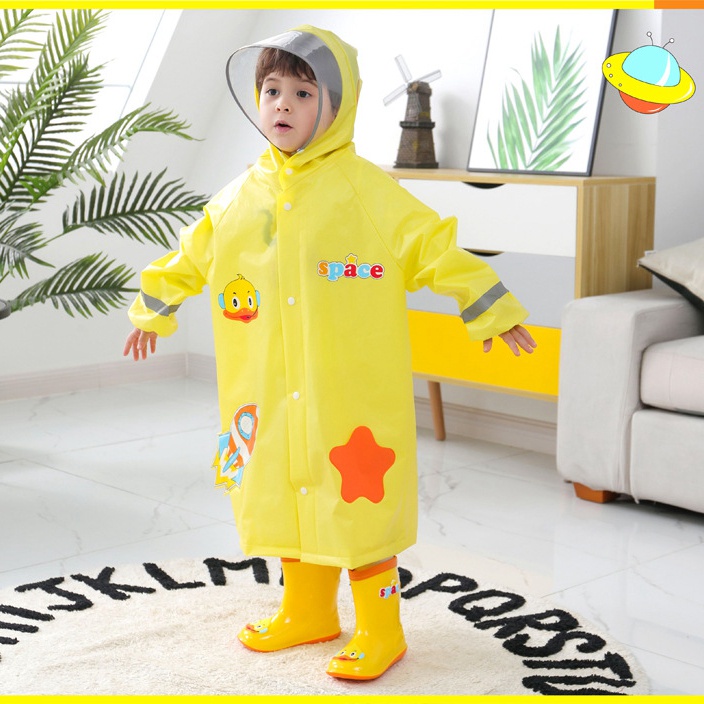 Áo Mưa Họa Tiết Hoạt Hình Khủng Long / Thỏ Và Và Vành Lớn Cho Trẻ Mẫu Giáo