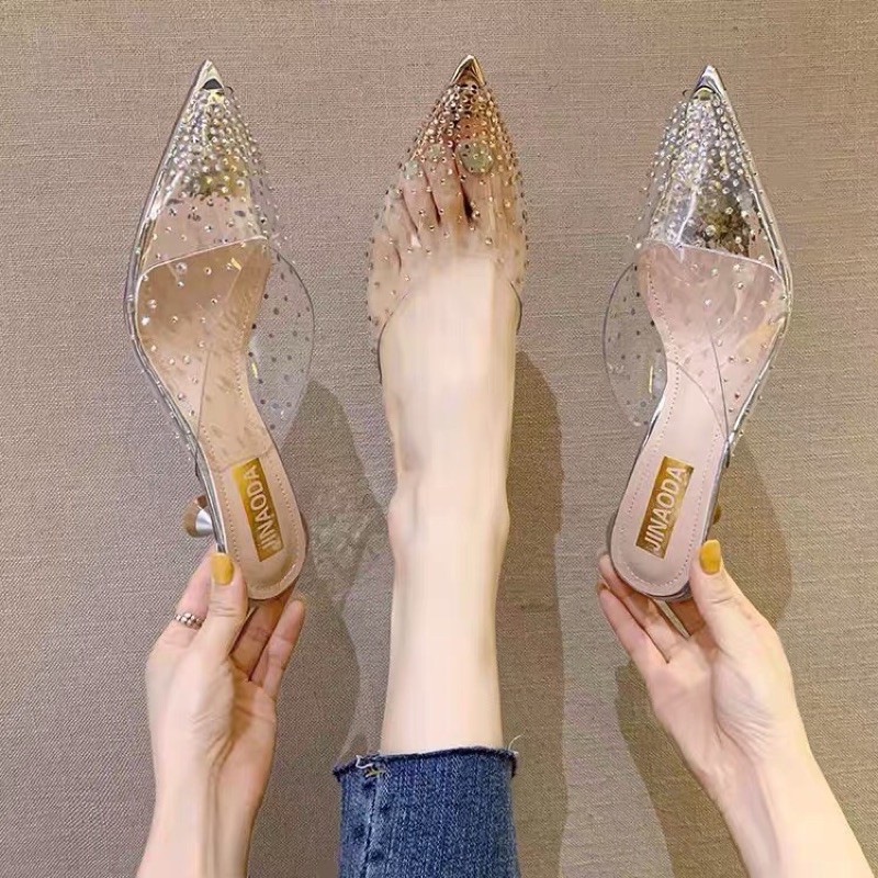 🌴 Dép sục cao gót đính hạt