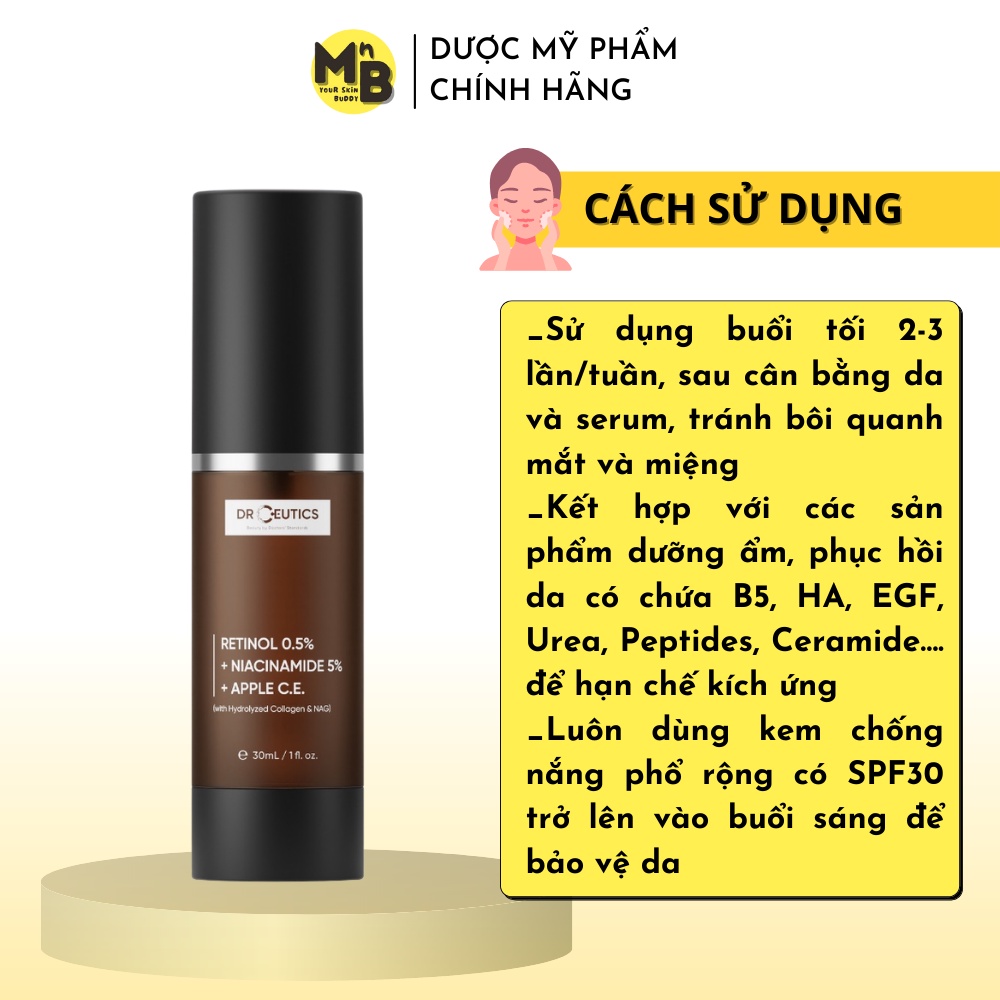 Kem Chống Lão Hóa Sáng Da DrCeutics Retinol 0.5% Niacinamide 30ml