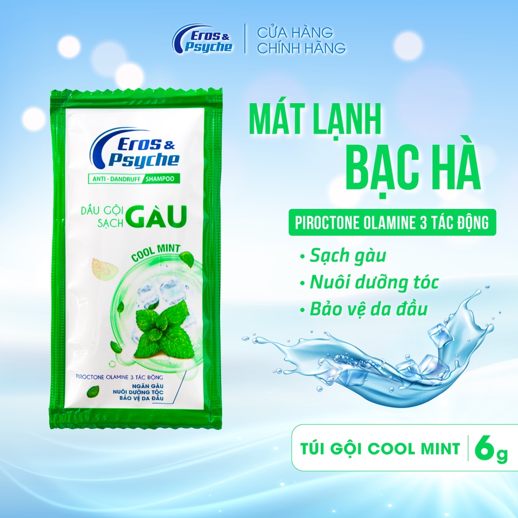 Dầu Gội Eros & Psyche sạch gàu hương bạc hà mát lạnh 6g