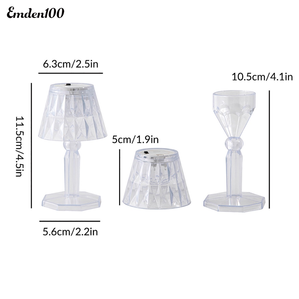 [EMDN] Đèn Ngủ LED Pha Lê Để Bàn Ánh Sáng Ban Đêm Dịch Vụ Dài