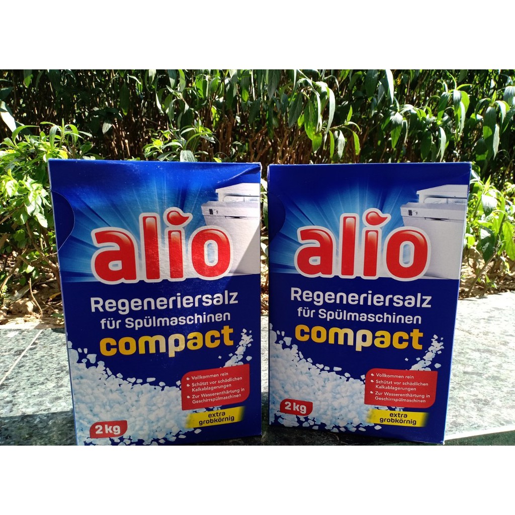 Muối rửa bát Alio 2kg Nhập khẩu từ CHLB Đức+ Tặng viên Finish Nhật
