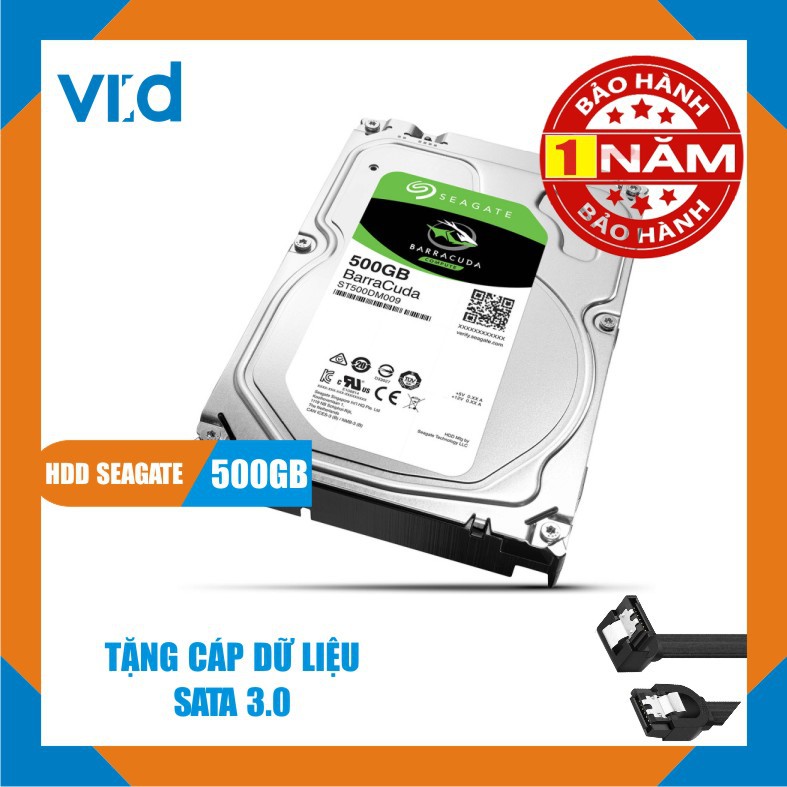 Ổ cứng HDD 500GB Seagate Barracuda - Tặng cáp SATA 3.0 Hàng tháo máy đồng bộ mới 98% - Bảo hành 12T