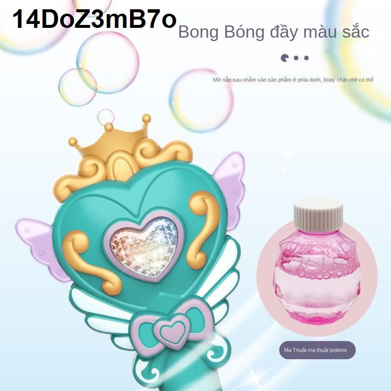Máy tạo bong bóng cây đũa thần tiên sạc điện thoại nổi tiếng Douyin đồ chơi trẻ em phát sáng món quà công chúa