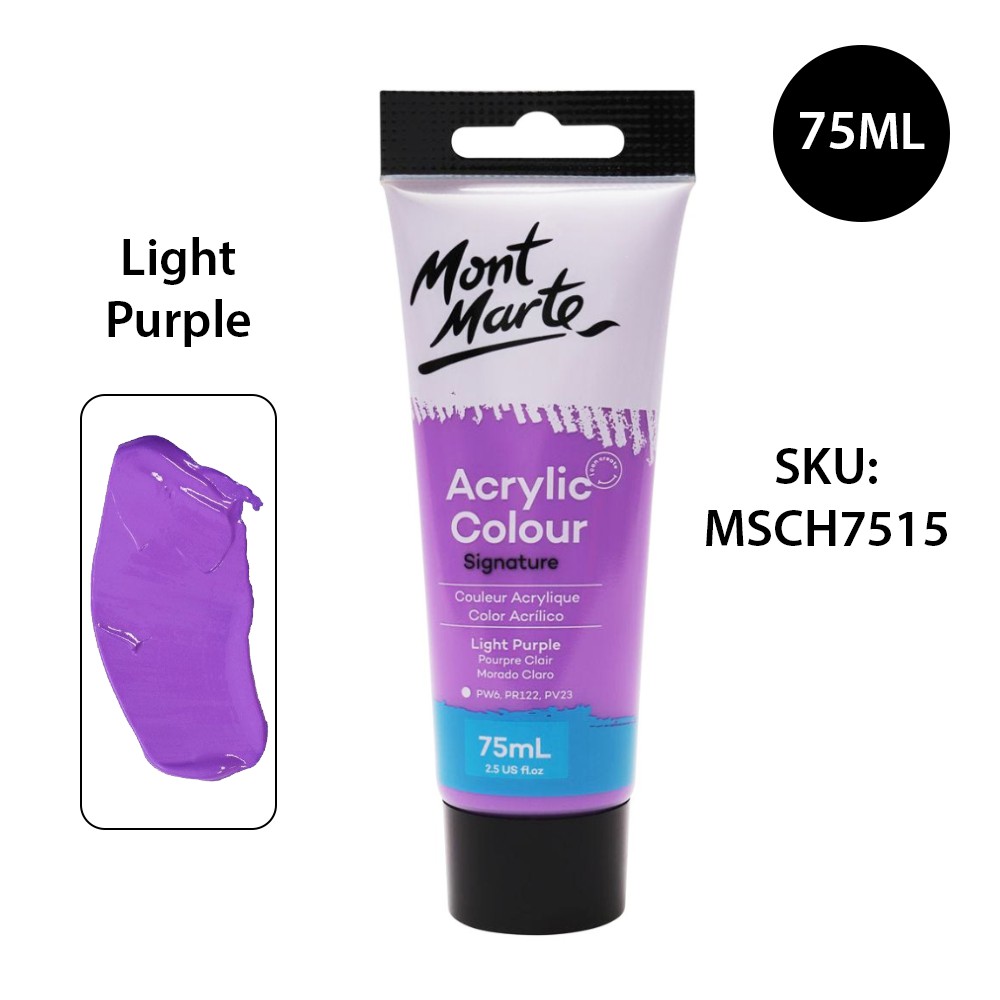 Màu Acrylic Mont Marte 75ml - Light Purple - Acrylic Colour Paint Signature 75ml (2.54oz) - MSCH7515