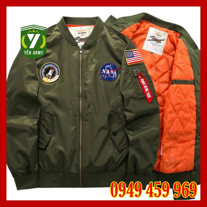 Áo Khoác Pilot Lính - Áo Khoác Nam Chần Bông Phong Cách Lính