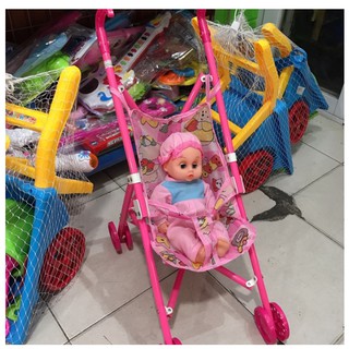 Búp bê kèm xe đẩy cho bé
