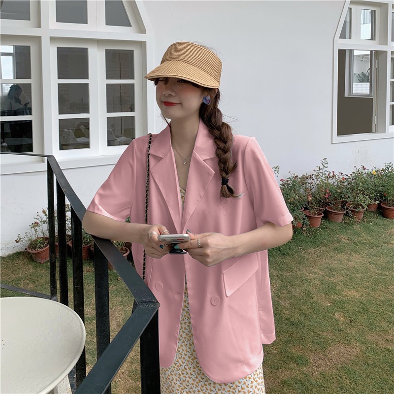Áo blazer nữ tay ngắn form rộng công sở đẹp bigsize LOKISO AK07