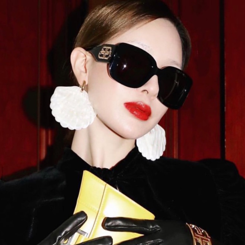 Kính mát thiết kế gọng vuông lớn phong cách thời trang Âu Mỹ 2021 cho nam và nữ