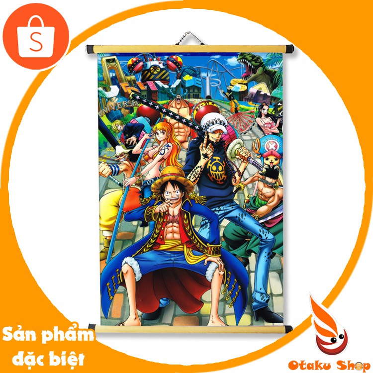 Tranh Treo vải A2 in hình Anime One Piece - Luffy-Zoro-Nami-Usopp-Sanji-Chopper-Robin-Franky-Brook - Otakushop