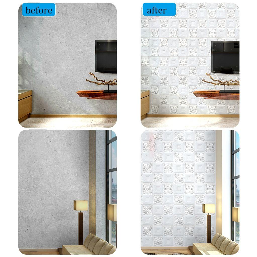 Miếng Dán Tường Bằng Xốp Hình Vuông Chống Thấm Nước Thời Trang Chất Lượng Cao
