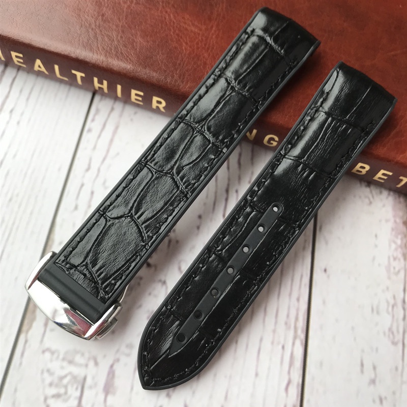 Dây Đeo Bằng Da Thật Và Silicon Phù Hợp Cho Omega Seamaster 300 20 22mm