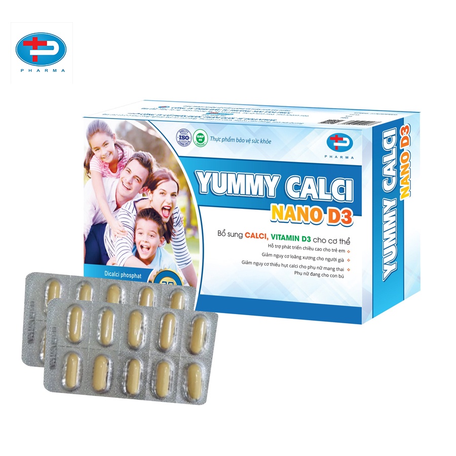 Viên Uống Tăng Chiều Cao Yummy Calci Nano D3 TÂM PHÚC PHARMA Bổ Sung Calci, Vitamin D3 Giúp Phát Triển Chiều Cao