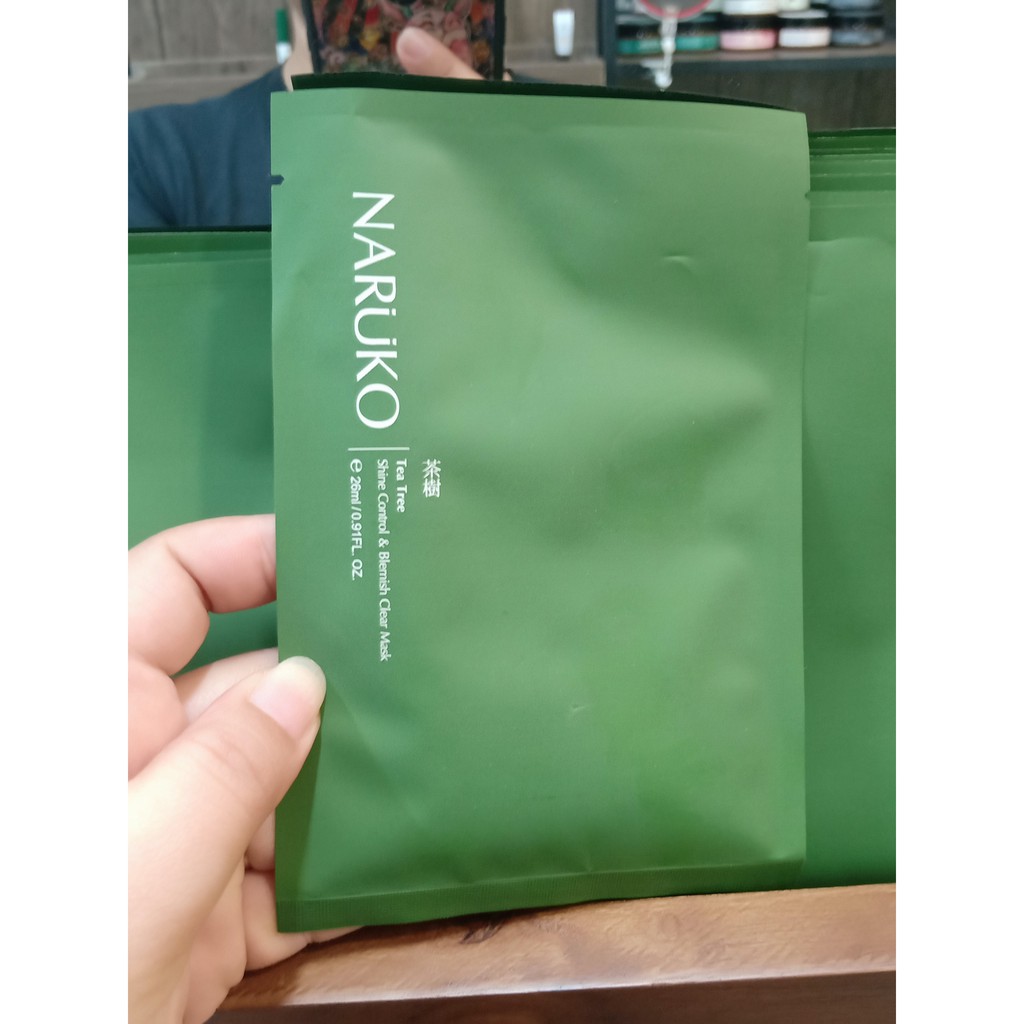 Mặt nạ Naruko tràm trà nguyên hộp - Tea Tree Shine Control and Blemish Clear Mask