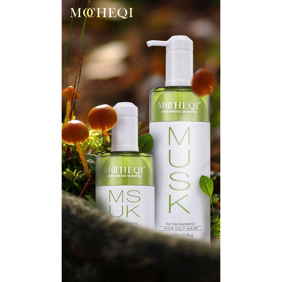 Dầu Gội Phục Hồi Hư Tổn Dành Cho Tóc Dầu và Nhờn  MOCHEQI MUSK Tea Tree Essential Oil